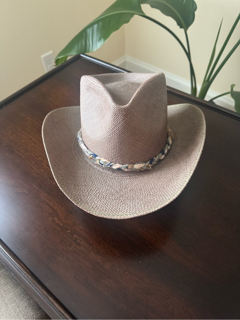 Teressa Foglia Eva Straw Cowboy Hat in Army Green (faded green color)